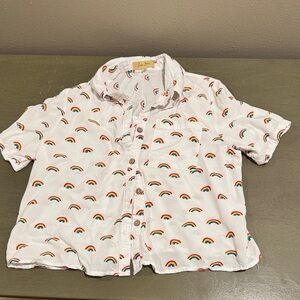 Love Notes White Shirt with Rainbow Print